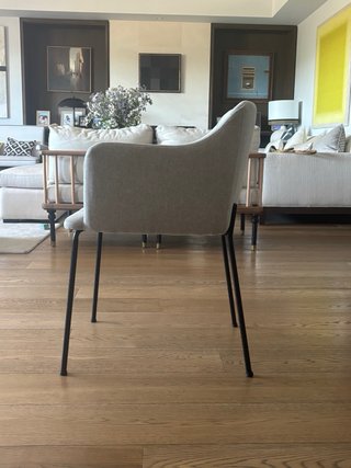 2 Silla tapizada con reposabrazos Beige Grisáceo