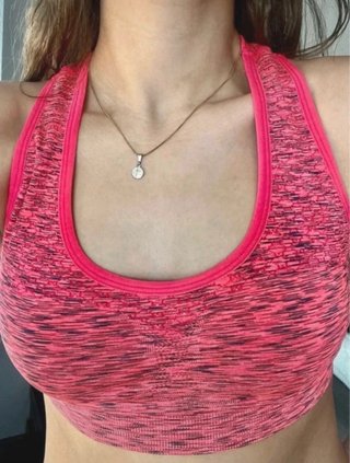 Top Deportivo Rosa Neón Textura sin relleno (S)