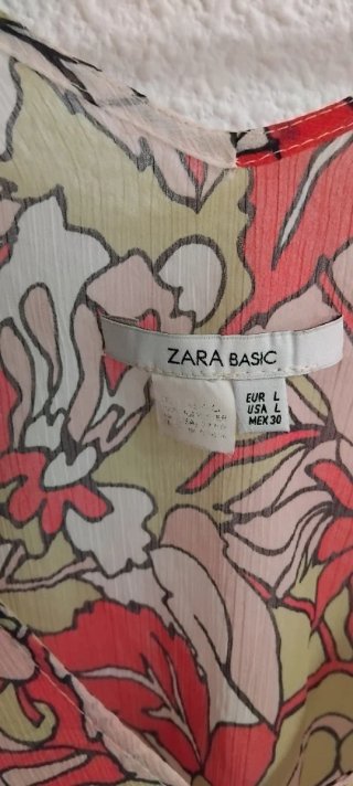 Camisa Zara Estampada Multicolor Talla L