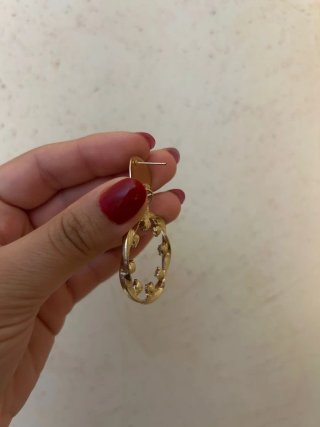 Orecchini donna cerchio oro con strass