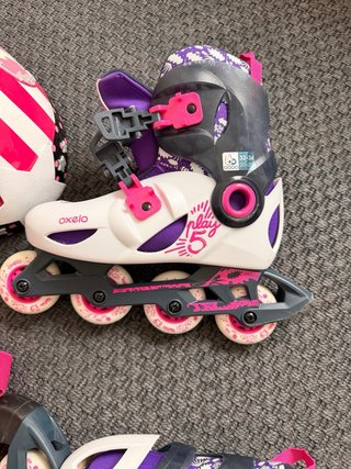 Casco y Patines Oxelo Niña Talla 32-34