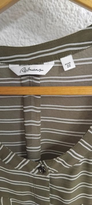 Camisa Rayas Verde Oliva y Blanco