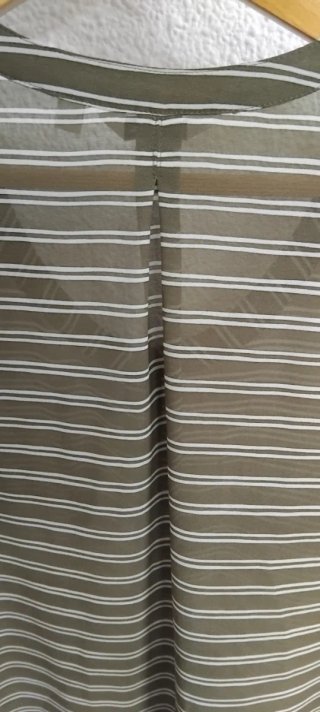 Camisa Rayas Verde Oliva y Blanco