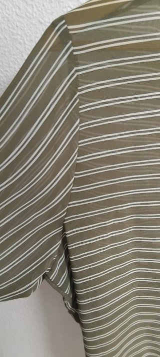 Camisa Rayas Verde Oliva y Blanco