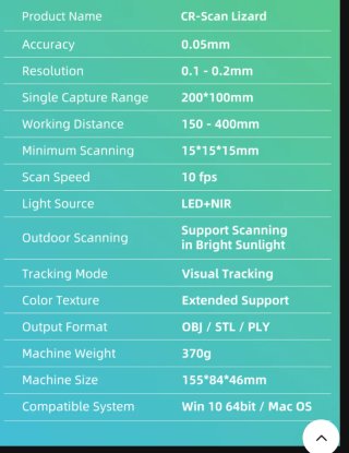 Scanner 3D Creality Lizard Premium
