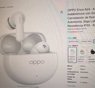 Auriculares Inalámbricos Oppo Enco Air4 Blancos