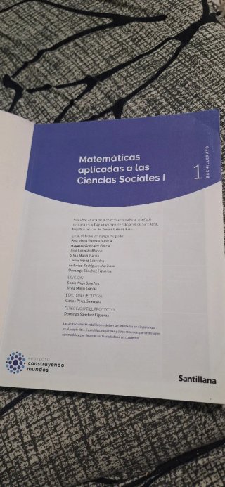 Matemáticas aplicadas a las Ciencias Sociales I...