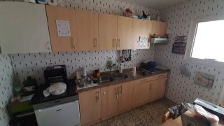 Cocina completa madera y metal modular.