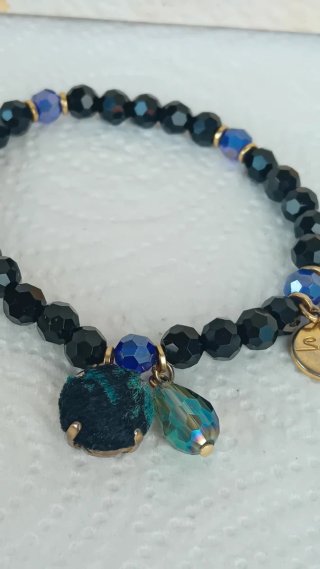 Bracciale Sodini Boheme nero e ottanio