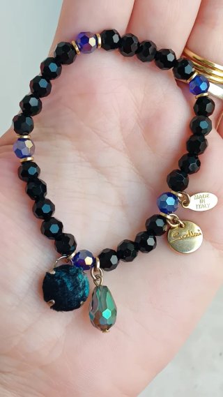 Bracciale Sodini Boheme nero e ottanio