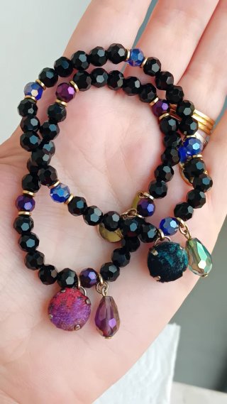 Bracciale Sodini Boheme nero e ottanio