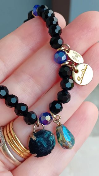 Bracciale Sodini Boheme nero e ottanio