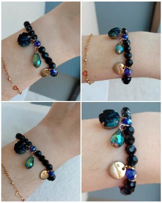 Bracciale Sodini Boheme nero e ottanio