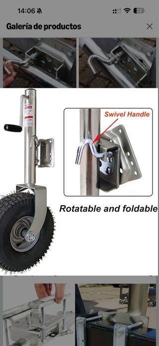 Rueda jockey inflable 860kg