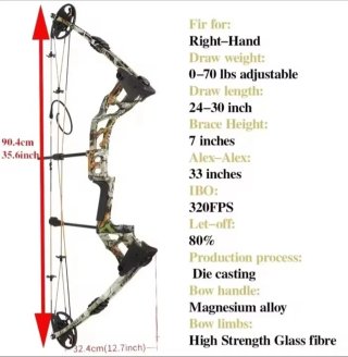 Arco compuesto Junxing 70 lbs