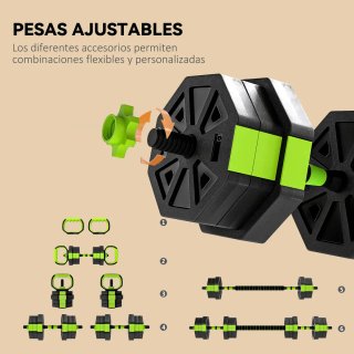 Mancuernas Ajustables 20kg 6 en 1