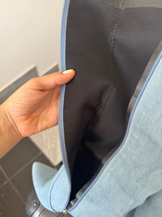Stivali al ginocchio denim tacco 37