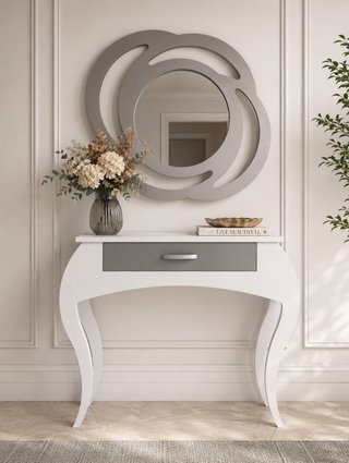 Consola de Lujo Blanca y Gris