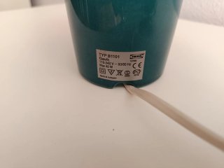 Lámpara vintage azul cristal y plástico