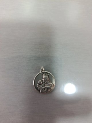 Medalla antigua plata Virgen y Niño