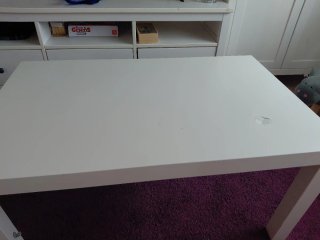 Mesa de centro blanca de madera