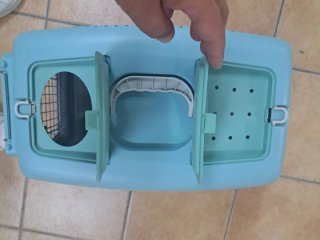 Transportín perro/gato casi nuevo celeste turquesa