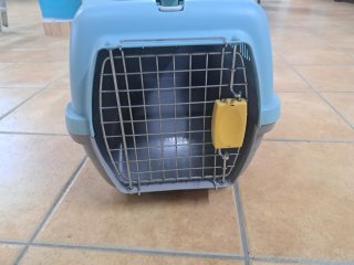 Transportín perro/gato casi nuevo celeste turquesa