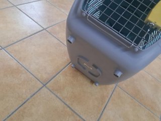 Transportín perro/gato casi nuevo celeste turquesa