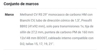 Bianchi Methanol CV RS 9.3 - XT 2021