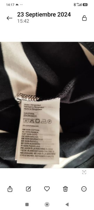 H&M camiseta manga corta rayas blanco y negro
