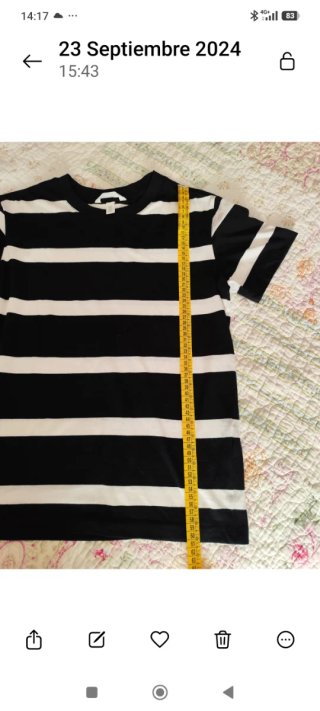 H&M camiseta manga corta rayas blanco y negro