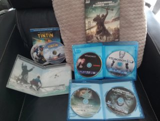 Pack Blu-ray 3D: Tintín, Yo, Robot, Simios