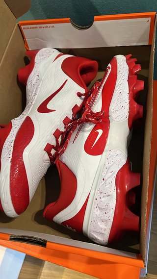 Zapatillas Béisbol Nike Rojas y Blancas