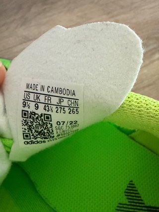 Bambas Adidas Fútbol Verde Neón Talla 43 1/3