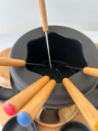 Juego Fondue Hierro 6 Cuencos