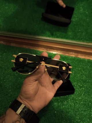 Gafas Versace Aviador Negro y Dorado ORIGINALES