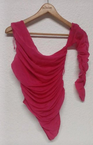 Body Zara Talla M Rosa Drapeado