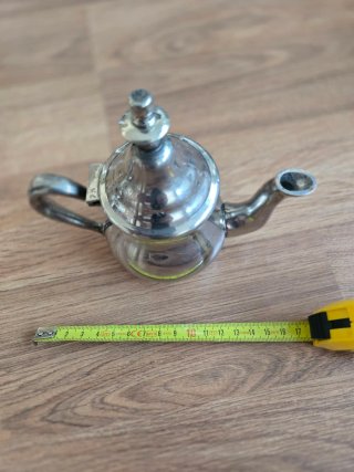 Tetera Marroquí Vintage Latón Plateado