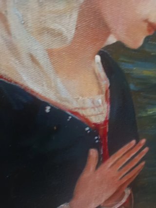 Dipinto Madonna con Cornice Antica Lavorata