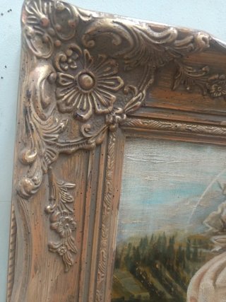 Dipinto Madonna con Cornice Antica Lavorata