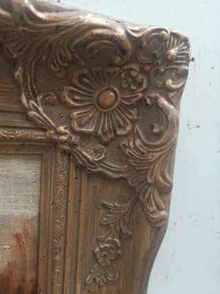 Dipinto Madonna con Cornice Antica Lavorata
