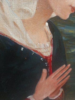 Dipinto Madonna con Cornice Antica Lavorata