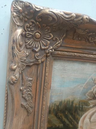Dipinto Madonna con Cornice Antica Lavorata