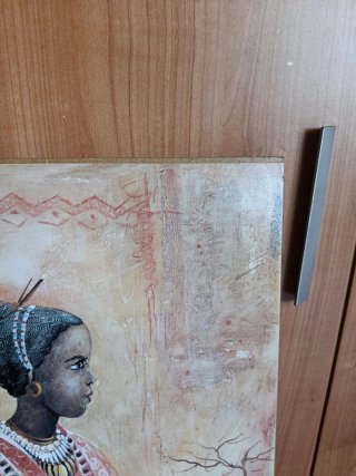 Lote 2 cuadros arte africano