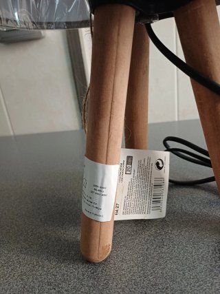 2 Lámparas de mesa madera y tela