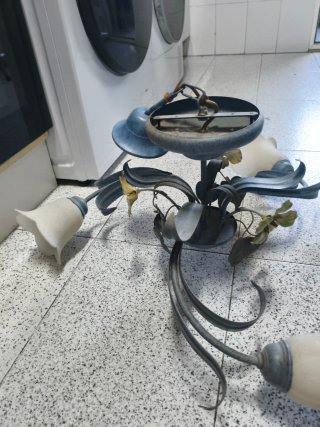 Lámpara de techo metal y cristal