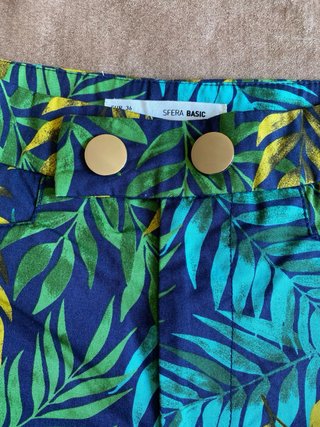 Shorts Sfera Algodón Estampado Hojas Talla S