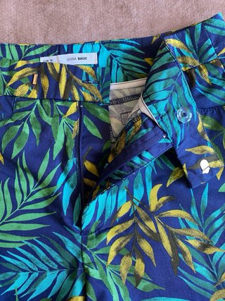 Shorts Sfera Algodón Estampado Hojas Talla S