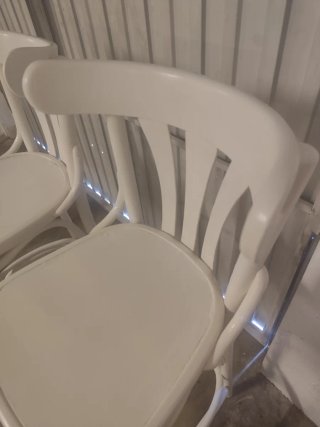 Taburetes Thonet Blancos Madera