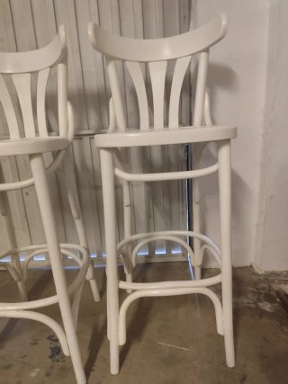 Taburetes Thonet Blancos Madera